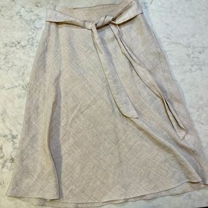 Linen Flowy Skirt with Tie Belt